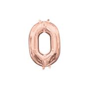 13in Air-Filled Rose Gold Number Balloon (0)